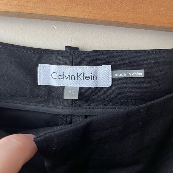 calvin Klein black ankle zip trousers size 10 with gold hardware - Picture 6 of 11